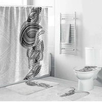 Traditional Polynesian Art Tattoos Bathroom Set White Color LT03 Bathroom Set (4 pcs) White - Polynesian Pride