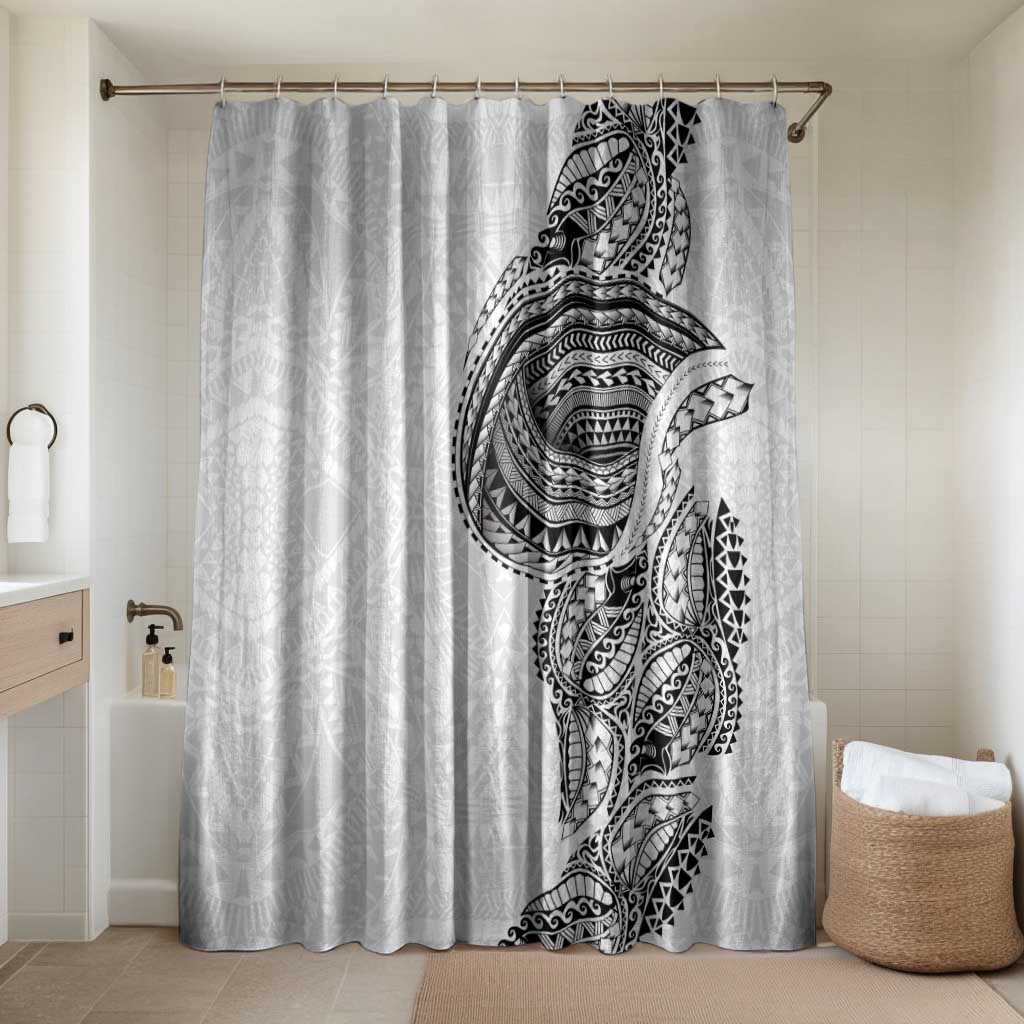 Traditional Polynesian Art Tattoos Bathroom Set White Color LT03 Shower Curtain Only White - Polynesian Pride