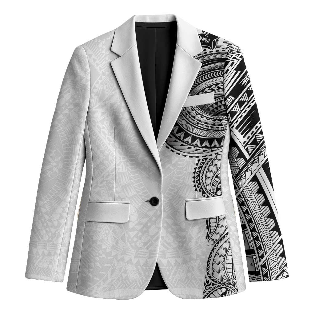 Traditional Polynesian Art Tattoos Blazer White Color LT03 Unisex White - Polynesian Pride