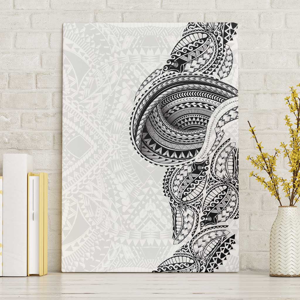 Traditional Polynesian Art Tattoos Canvas Wall Art White Color LT03 Without Frame White - Polynesian Pride