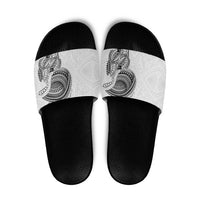 Traditional Polynesian Art Tattoos Slide Sandals White Color LT03 White - Polynesian Pride