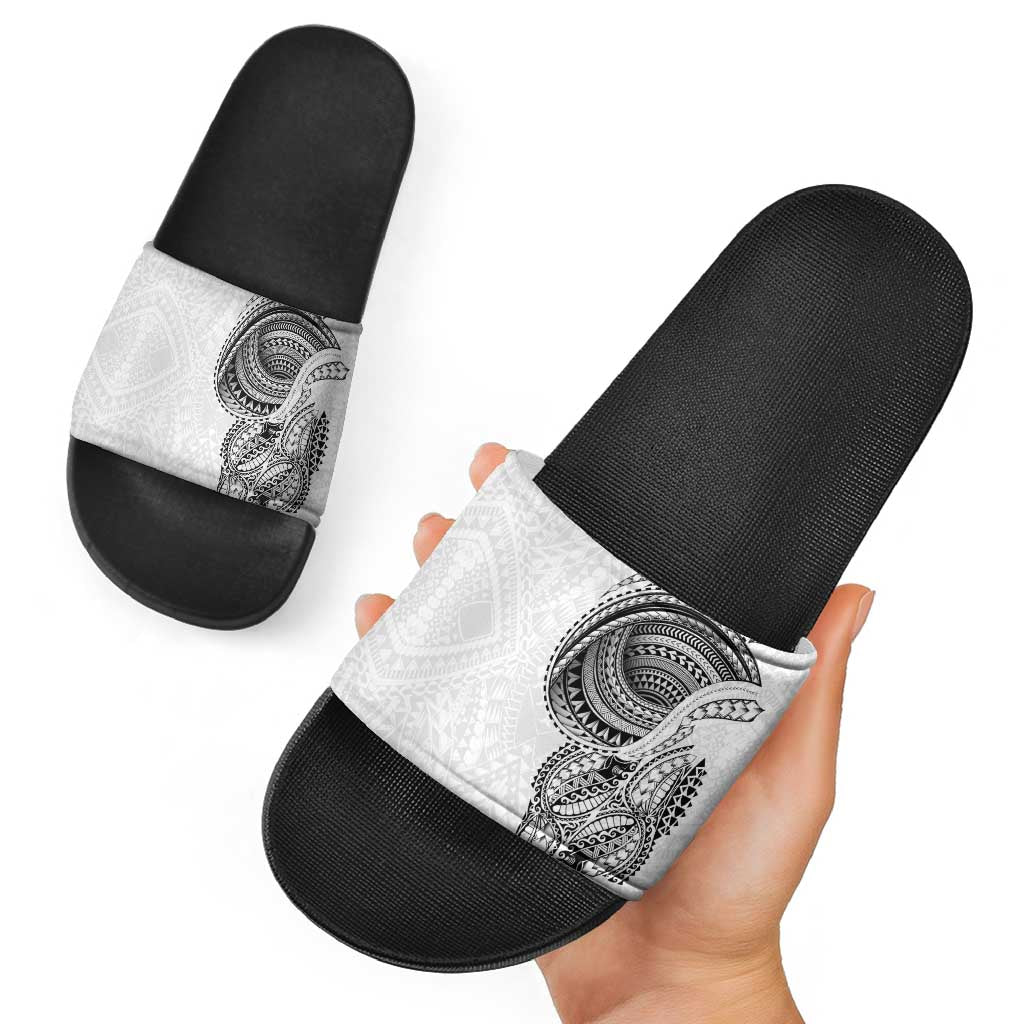 Traditional Polynesian Art Tattoos Slide Sandals White Color LT03 - Polynesian Pride