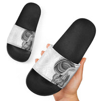 Traditional Polynesian Art Tattoos Slide Sandals White Color LT03 - Polynesian Pride