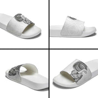 Traditional Polynesian Art Tattoos Slide Sandals White Color LT03 - Polynesian Pride