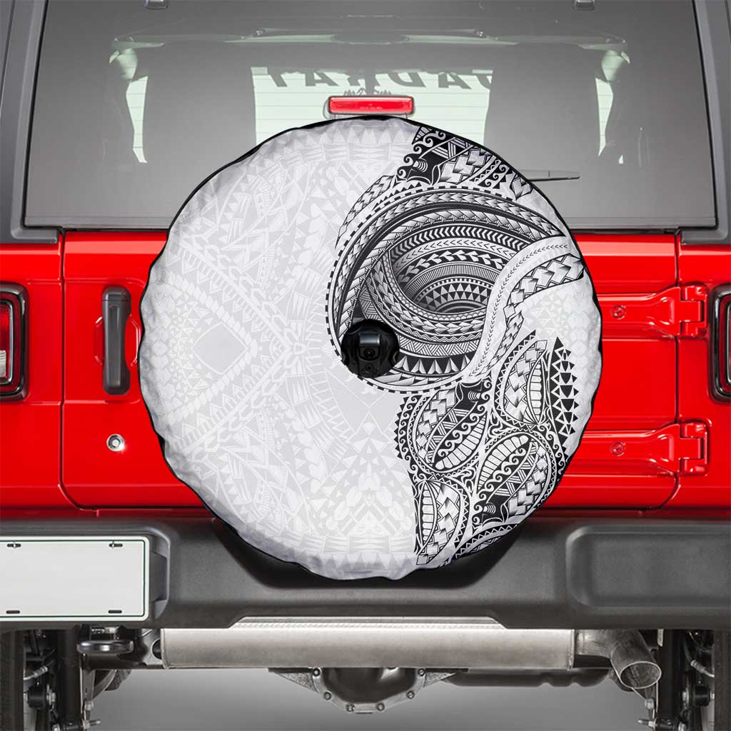 Traditional Polynesian Art Tattoos Spare Tire Cover White Color LT03 - Polynesian Pride
