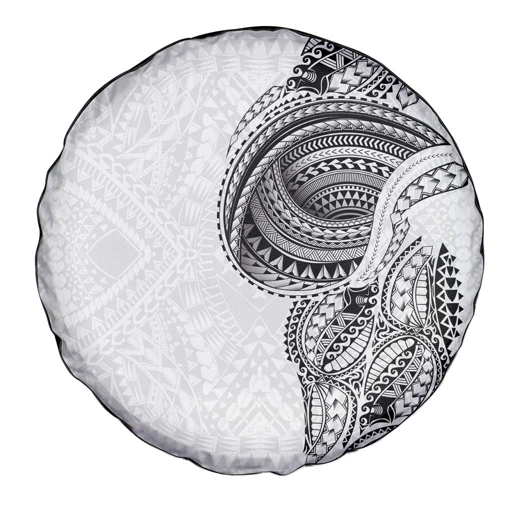 Traditional Polynesian Art Tattoos Spare Tire Cover White Color LT03 - Polynesian Pride