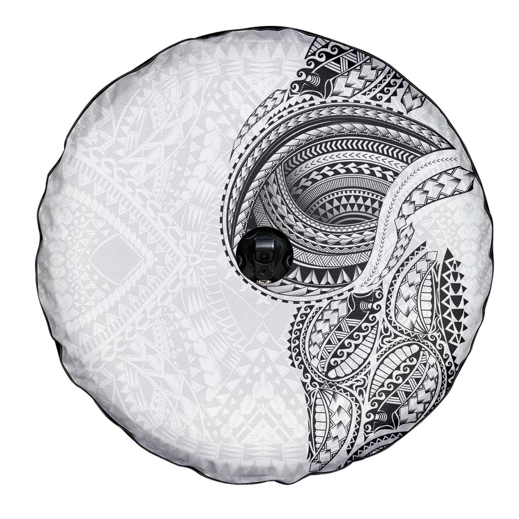 Traditional Polynesian Art Tattoos Spare Tire Cover White Color LT03 - Polynesian Pride