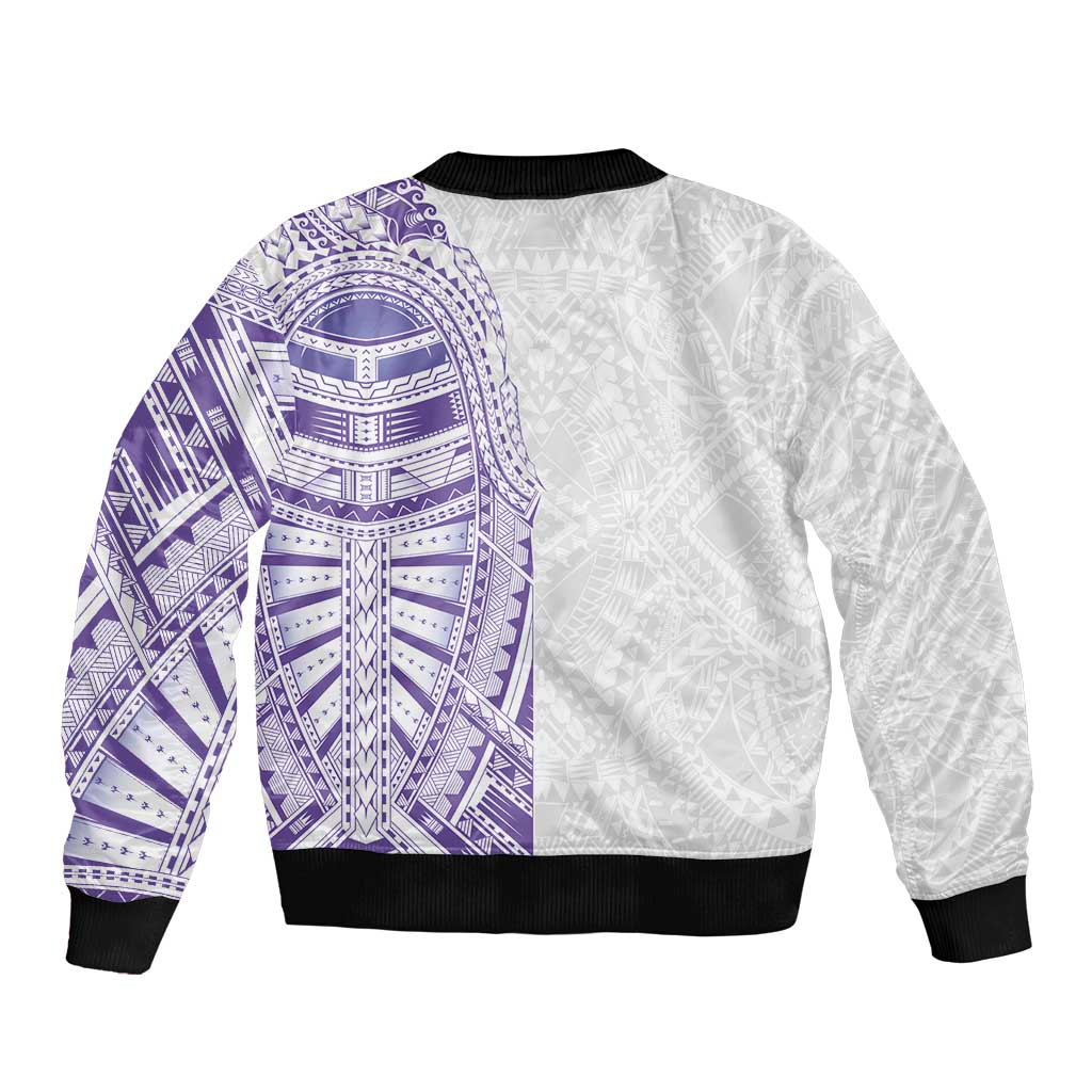 Traditional Polynesian Art Tattoos Bomber Jacket Purple Color LT03 - Polynesian Pride