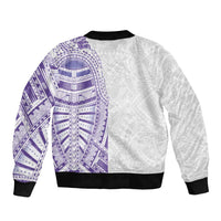 Traditional Polynesian Art Tattoos Bomber Jacket Purple Color LT03 - Polynesian Pride