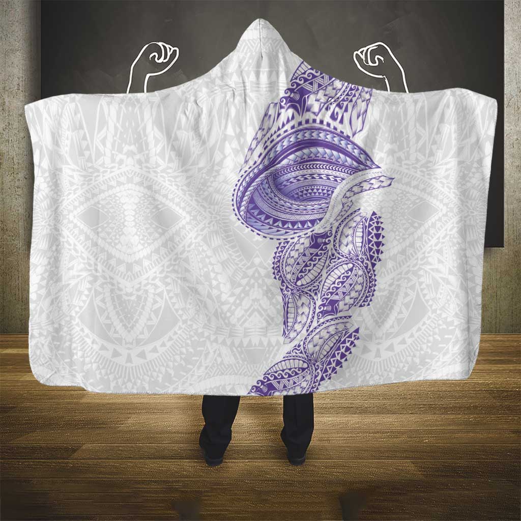 Traditional Polynesian Art Tattoos Hooded Blanket Purple Color LT03 - Polynesian Pride