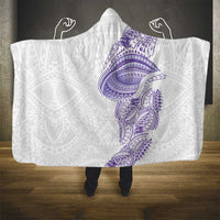 Traditional Polynesian Art Tattoos Hooded Blanket Purple Color LT03 - Polynesian Pride