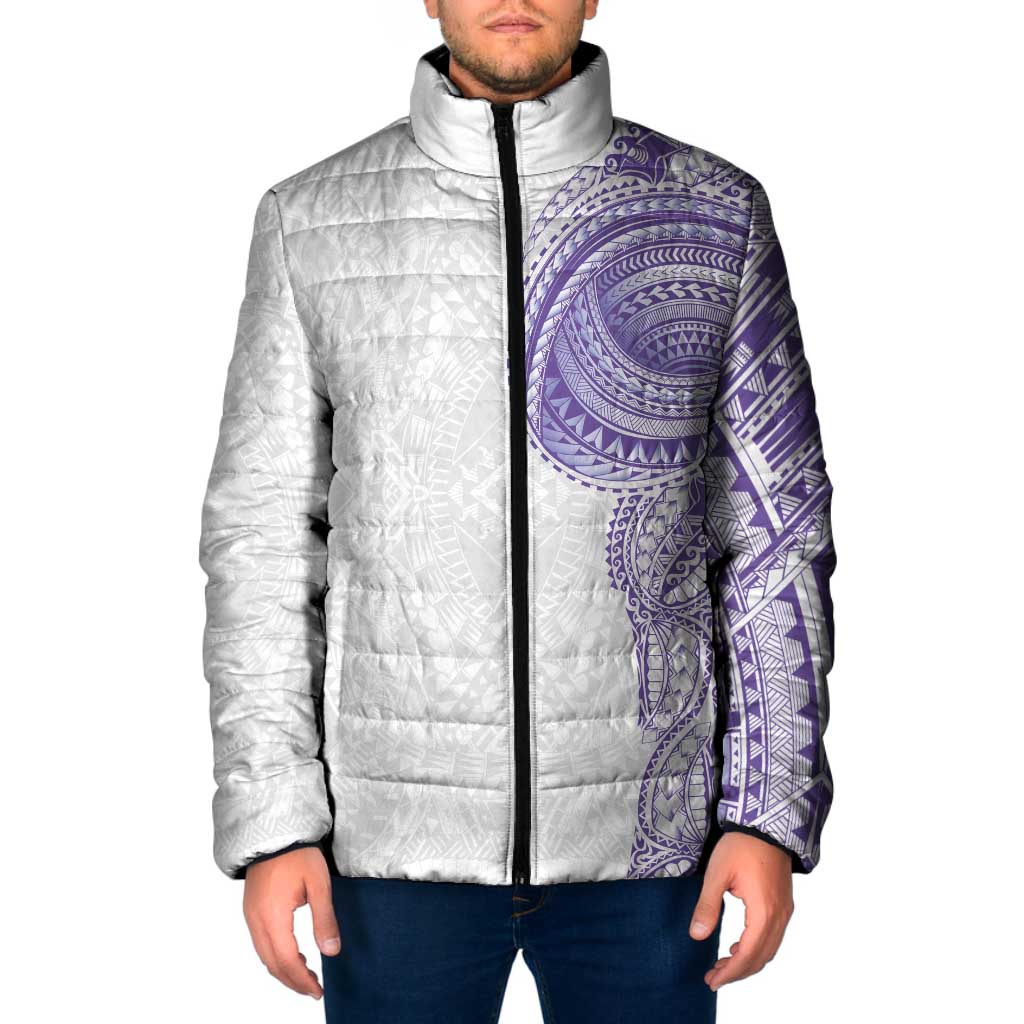 Traditional Polynesian Art Tattoos Padded Jacket Purple Color LT03 Men Purple - Polynesian Pride