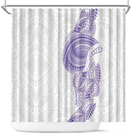 Traditional Polynesian Art Tattoos Shower Curtain Purple Color LT03 Purple - Polynesian Pride
