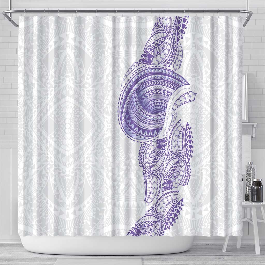 Traditional Polynesian Art Tattoos Shower Curtain Purple Color LT03 - Polynesian Pride