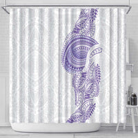 Traditional Polynesian Art Tattoos Shower Curtain Purple Color LT03 - Polynesian Pride