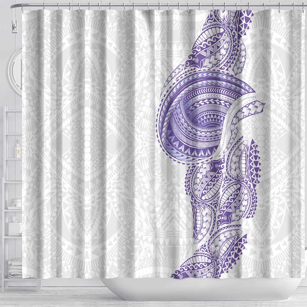 Traditional Polynesian Art Tattoos Shower Curtain Purple Color LT03 - Polynesian Pride