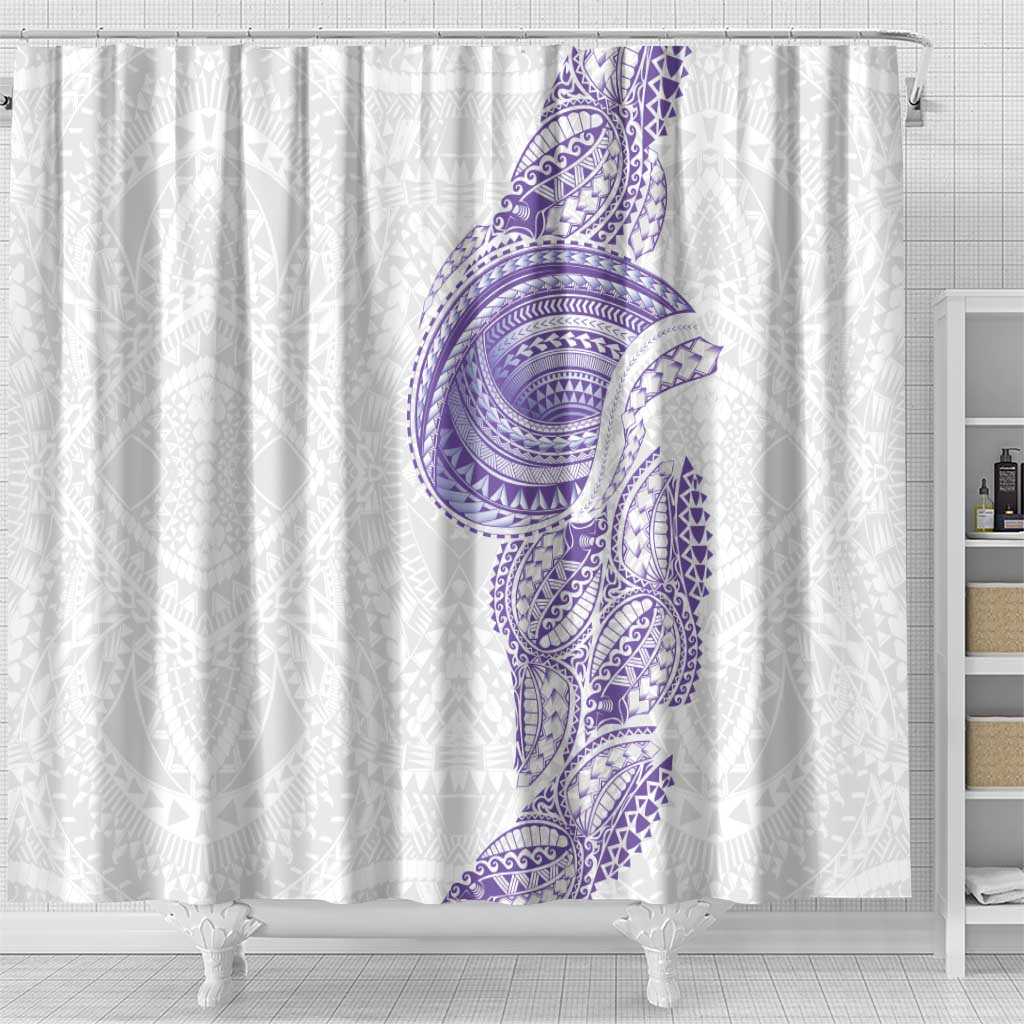 Traditional Polynesian Art Tattoos Shower Curtain Purple Color LT03 - Polynesian Pride