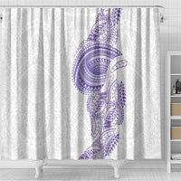 Traditional Polynesian Art Tattoos Shower Curtain Purple Color LT03 - Polynesian Pride