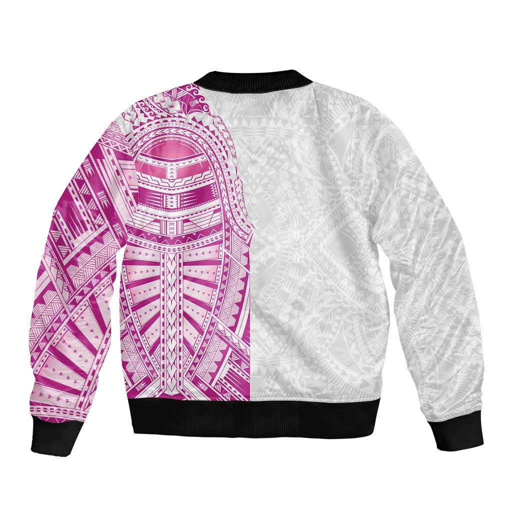 Traditional Polynesian Art Tattoos Bomber Jacket Pink Color LT03 - Polynesian Pride