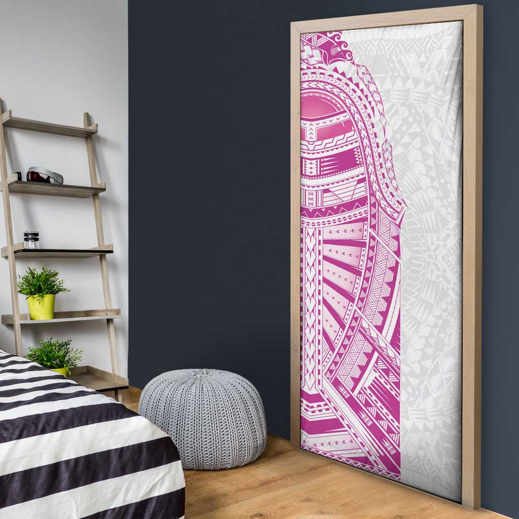 Traditional Polynesian Art Tattoos Door Cover Pink Color LT03 - Polynesian Pride