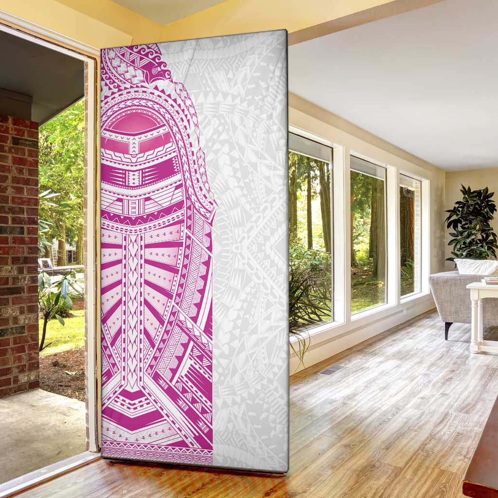Traditional Polynesian Art Tattoos Door Cover Pink Color LT03 - Polynesian Pride