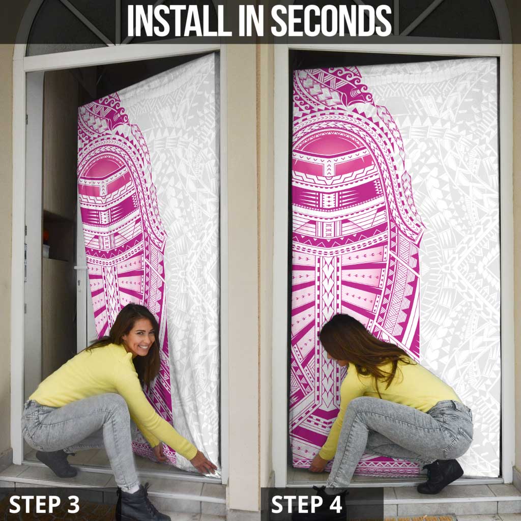 Traditional Polynesian Art Tattoos Door Cover Pink Color LT03 - Polynesian Pride