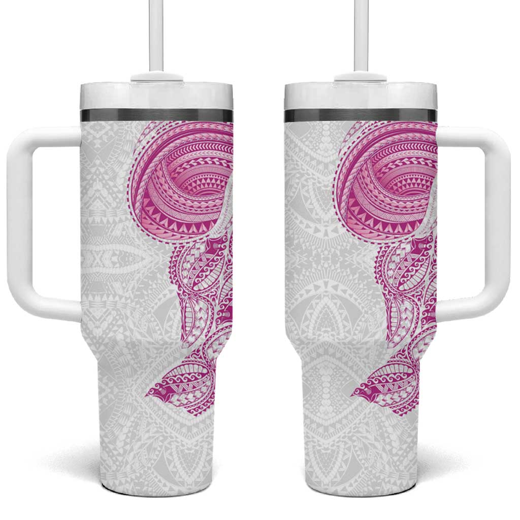 Traditional Polynesian Art Tattoos Tumbler With Handle Pink Color LT03 One Size: 40 oz Pink - Polynesian Pride