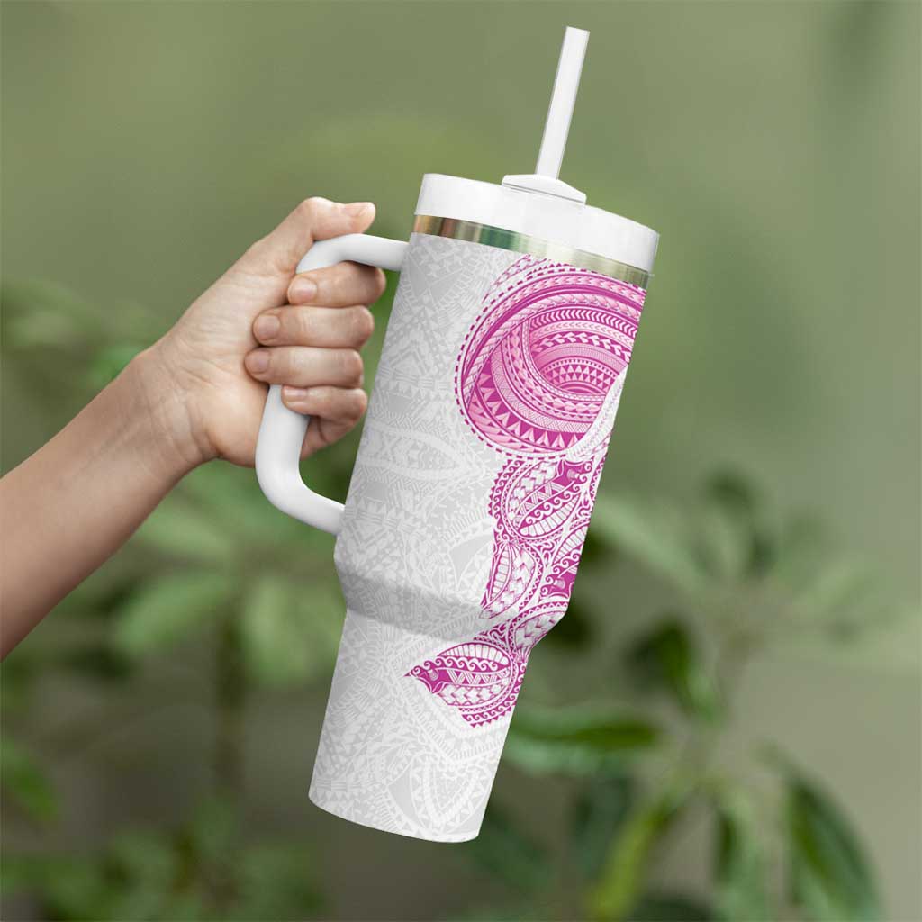 Traditional Polynesian Art Tattoos Tumbler With Handle Pink Color LT03 - Polynesian Pride