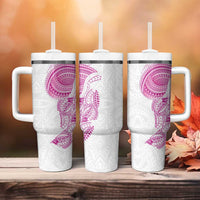 Traditional Polynesian Art Tattoos Tumbler With Handle Pink Color LT03 - Polynesian Pride