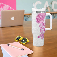 Traditional Polynesian Art Tattoos Tumbler With Handle Pink Color LT03 - Polynesian Pride