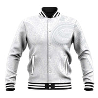 Lotu Tamaiti Baseball Jacket Traditional Samoan Art Tattoos LT03 Unisex White - Polynesian Pride