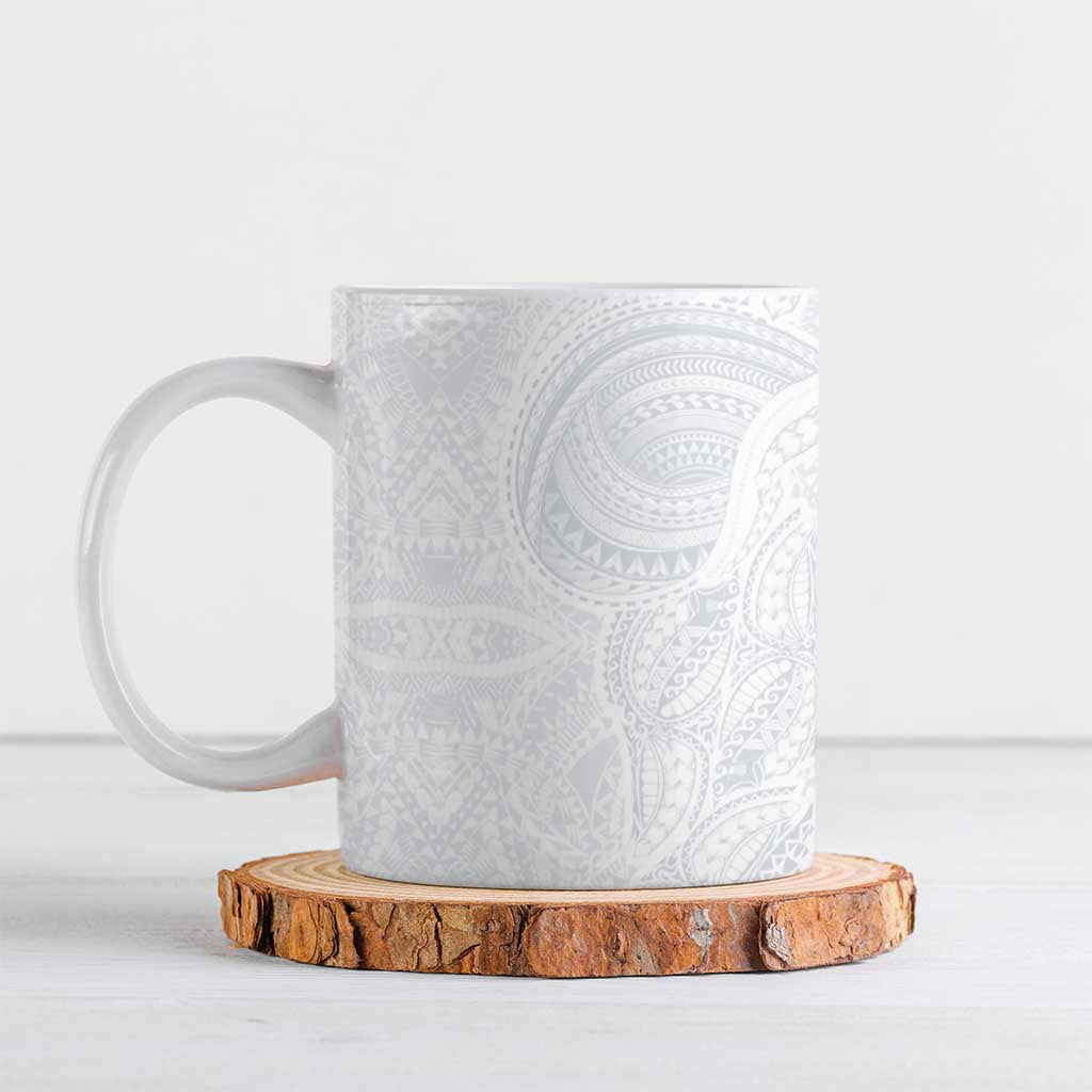 Lotu Tamaiti Ceramic Mug Traditional Samoan Art Tattoos LT03 White - Polynesian Pride