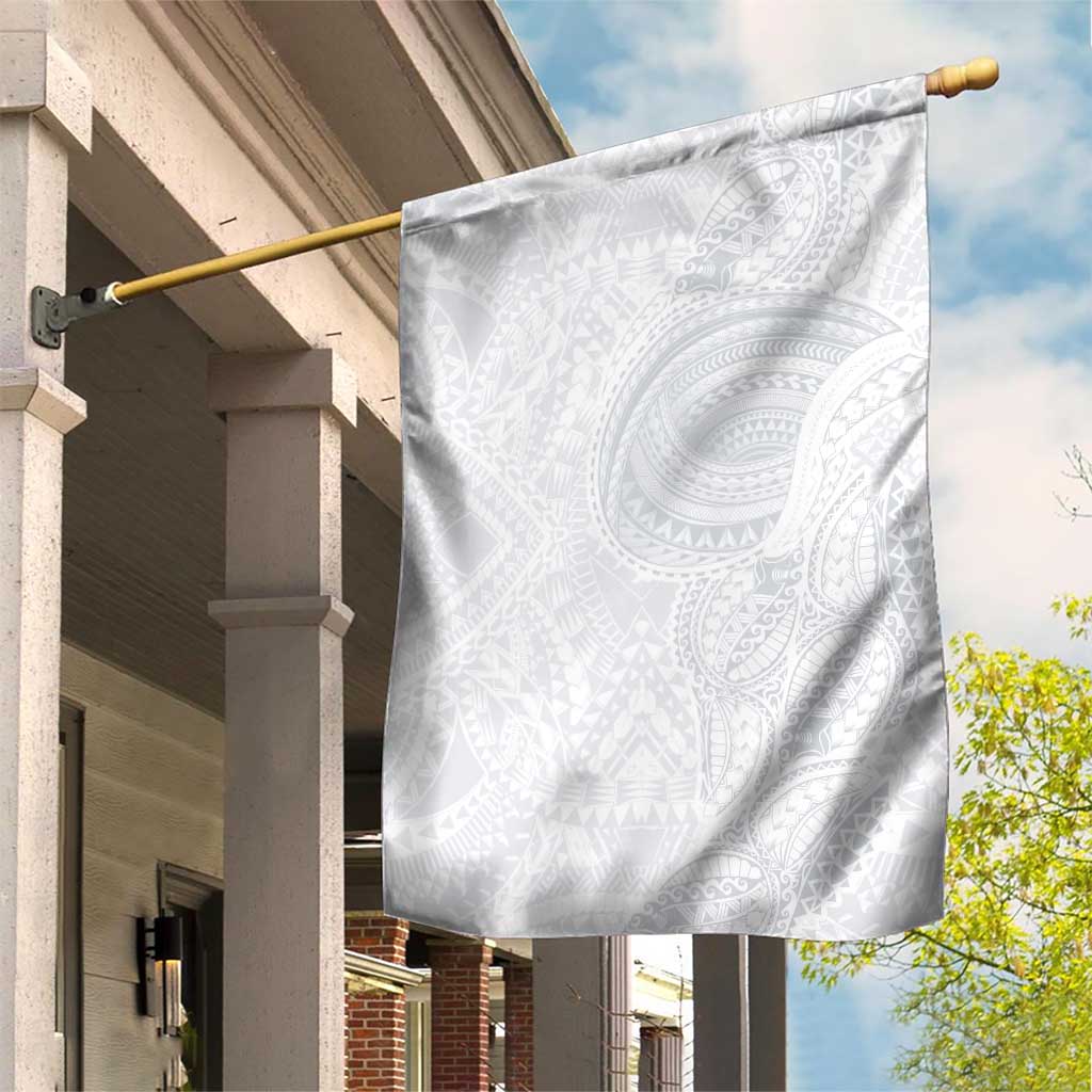 Lotu Tamaiti Garden Flag Traditional Samoan Art Tattoos LT03 House Flag White - Polynesian Pride