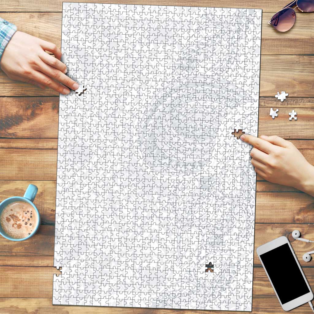Lotu Tamaiti Puzzle Traditional Samoan Art Tattoos LT03 White - Polynesian Pride