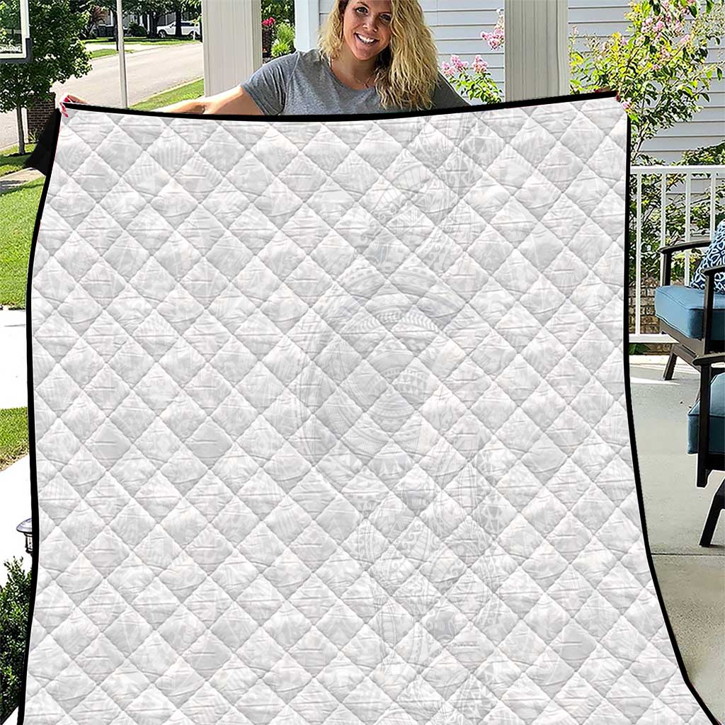 Lotu Tamaiti Quilt Traditional Samoan Art Tattoos LT03 White - Polynesian Pride
