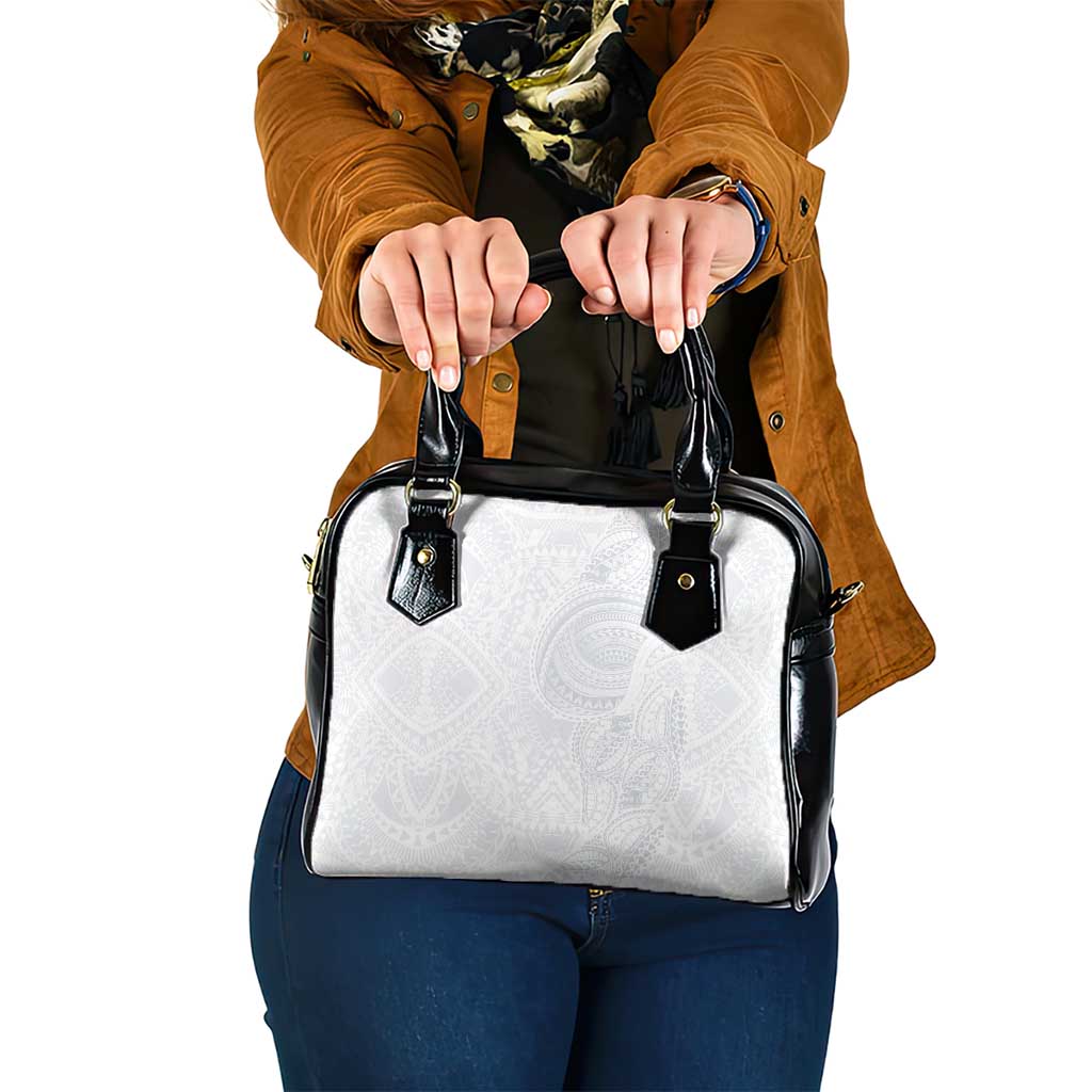 Lotu Tamaiti Shoulder Handbag Traditional Samoan Art Tattoos LT03 One Size White - Polynesian Pride