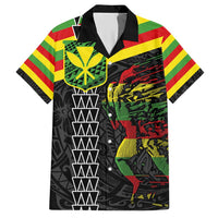 Kanaka Maoli Running Hawaiian Shirt Kakau Pattern with Kanaka Maoli Flag Color LT03 Black - Polynesian Pride