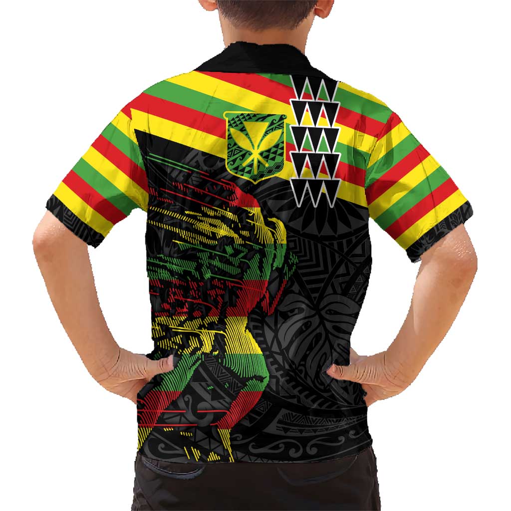 Kanaka Maoli Running Hawaiian Shirt Kakau Pattern with Kanaka Maoli Flag Color LT03 - Polynesian Pride