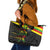 Kanaka Maoli Running Leather Tote Bag Kakau Pattern with Kanaka Maoli Flag Color