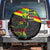 Kanaka Maoli Running Spare Tire Cover Kakau Pattern with Kanaka Maoli Flag Color