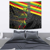 Kanaka Maoli Running Tapestry Kakau Pattern with Kanaka Maoli Flag Color LT03 - Polynesian Pride