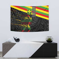Kanaka Maoli Running Tapestry Kakau Pattern with Kanaka Maoli Flag Color LT03 - Polynesian Pride