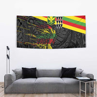 Kanaka Maoli Running Tapestry Kakau Pattern with Kanaka Maoli Flag Color LT03 - Polynesian Pride
