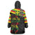 Kanaka Maoli Running Wearable Blanket Hoodie Kakau Pattern with Kanaka Maoli Flag Color