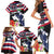 Honolulu Running Race Family Matching Short Sleeve Bodycon Dress and Hawaiian Shirt Hawaii Marathon Kakau Art with Hibiscus and National Flag Style