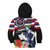 Honolulu Running Race Kid Hoodie Hawaii Marathon Kakau Art with Hibiscus and National Flag Style