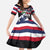 Honolulu Running Race Kid Short Sleeve Dress Hawaii Marathon Kakau Art with Hibiscus and National Flag Style