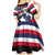 Honolulu Running Race Kid Short Sleeve Dress Hawaii Marathon Kakau Art with Hibiscus and National Flag Style