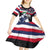 Honolulu Running Race Kid Short Sleeve Dress Hawaii Marathon Kakau Art with Hibiscus and National Flag Style