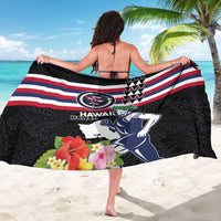Honolulu Running Race Sarong Hawaii Marathon Kakau Art with Hibiscus and National Flag Style LT03 - Polynesian Pride